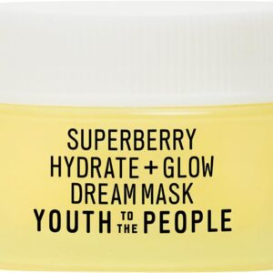 Youth To The People Superberry Hydrate + Glow Dream Mask - Hyaluronic Acid, Squalane, Vitamin C, Face Moisturizer + Overnight Facial, Non-Greasy, Plumps, Brightens, Evens Tone, For Dry + Dull Skin